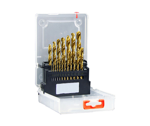 19 Pcs Metric DIN338 Polished HSS Drill Bit Sets for in Plastic Box
