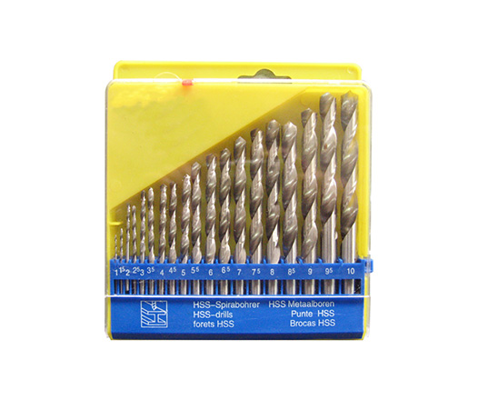 19 Pcs Metric DIN338 Polished HSS Drill Bits Sets for Metal Stainless Steel Aluminium Drilling in Plastic Box