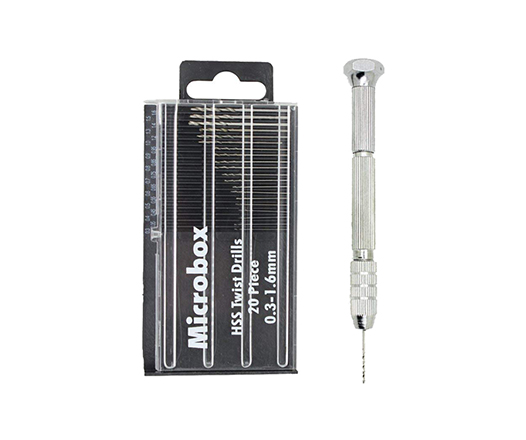 21Pcs Metric HSS Small Mini Micro Drill Bits Set with Hand Drill for Jewelry Handcraft Drilling in Plastic Box