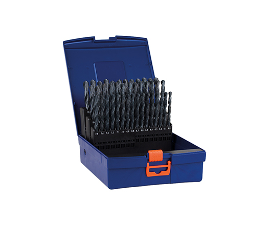 41Pcs Metric DIN338 Black Oxide Rolled HSS Drill Bit Set for Metal Stainless Steel Aluminium Drilling in Plastic Box