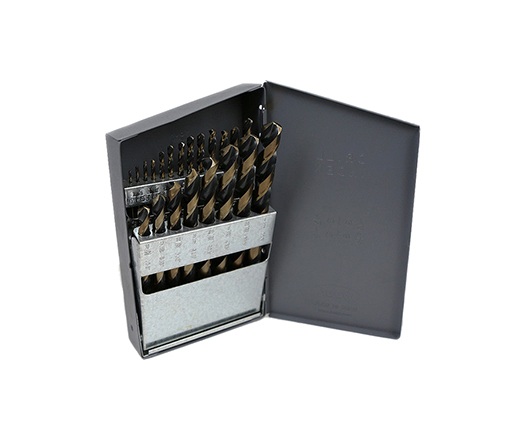 21Pcs Inch Black and Gold Fully Ground HSS Twist Drill Bit Set for Metal Stainless Steel Aluminium Drilling in Metal Box
