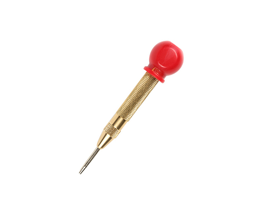 Pin Hole Tool Brass Automatic Center Punch with Adjustable Plastic Handle Cap