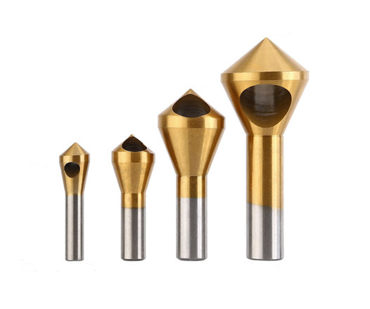 4Pcs Cylindrical Shank 90 Degree 0 Flute HSS Countersink Deburring Bit Set for Metal Drilling