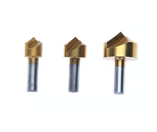 3Pcs Cylindrical Shank 90 Degree Single Flute HSS Countersink Deburring Bit Set for Metal Drilling