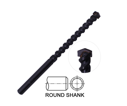 Round Shank Black Oxide Carbide Tipped Fast Spiral Masonry Drill Bit for Concrete Brick Masonry Drilling