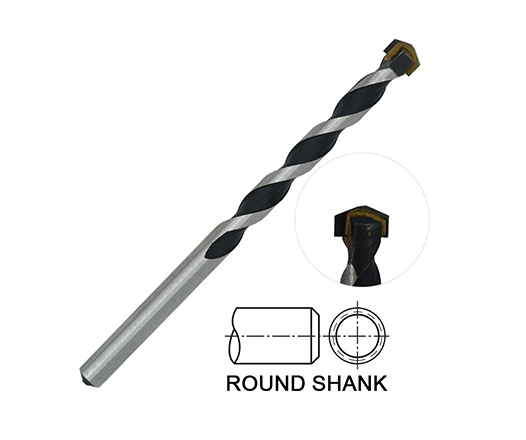 Round Shank Black and Bright Carbide Tipped Masonry Drill Bit for Concrete Stone Brick Masonry Drilling
