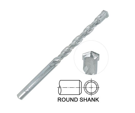Round Shank Chrome Plated 4 Flutes Carbide Tipped Masonry Drill Bit for Concrete Brick Masonry Drilling