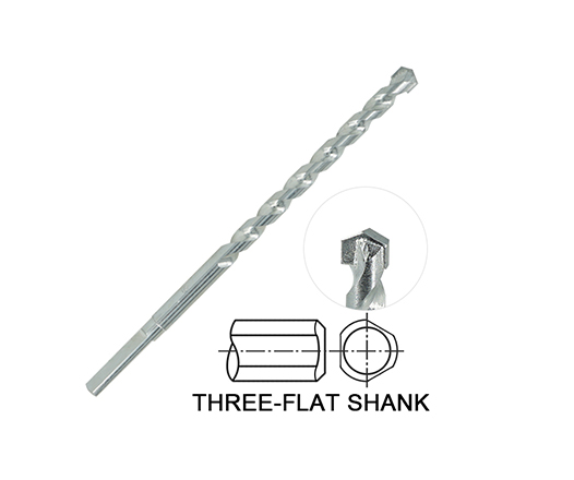 Three Flats Shank Zinc Plated Carbide Tipped Masonry Drill Bit for Concrete Brick Masonry Drilling