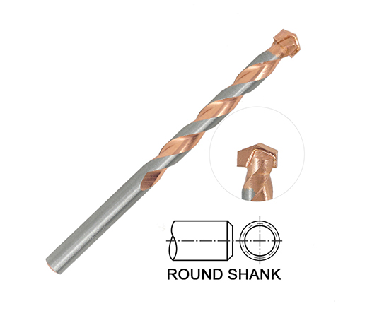 Round Shank Copper Plated L Flute Carbide Tipped Masonry Drill Bit for Concrete Brick Masonry Drilling