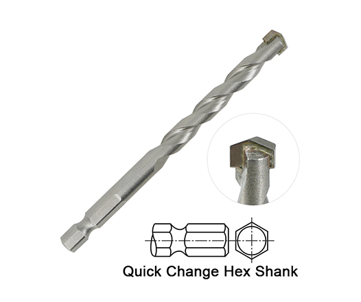 Impact Hex Shank Universal Multipurpose Masonry Drill Bit for Concrete Tile Masonry Wood Metal Drilling