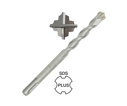 Carbide Cross Tip 4 Cutter U Flute SDS Plus Hammer Drill Bit for Concrete Block Brick Wall Drilling