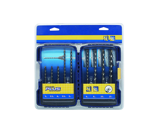 9Pcs SDSPlus Rotary Hammer Drill Bit Set Drill Bit Set in Plastic Box 