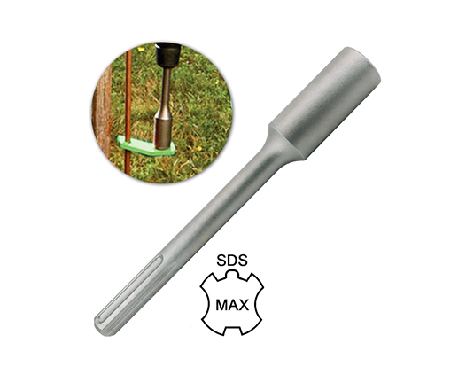 SDS Max Shank Ground Rod Driver for Driving 5/8 and 3/4 inch Ground Rod 