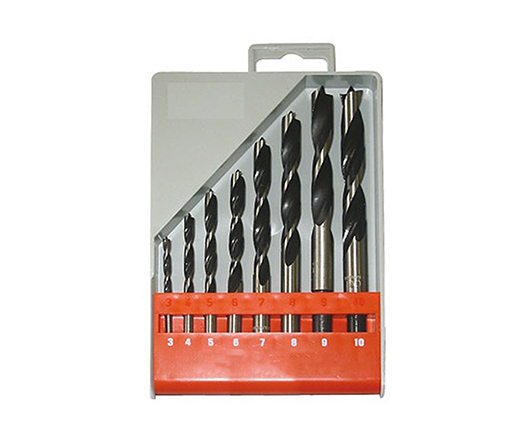 8Pcs Rolled Wood Brad Point Drill Bit Set for Wood Precision Drilling in Plastic Case 