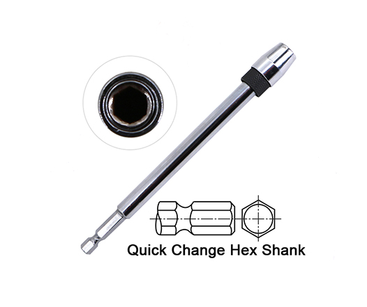6 and 12 inch Quick Change Hex Head Woodboring Bit Extension Bar with Hex Shank 