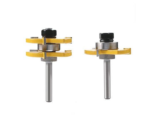 2Pcs 1/4 Inch Shank Tungsten Carbide Tipped Tongue and Groove Wood Router Bit Set for Woodworking