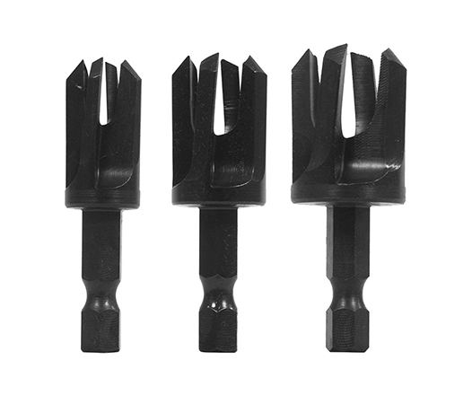 3PCS Impact 1/4 Hex Shank Claw Type Wood Plug Cutters Set for Making Plug