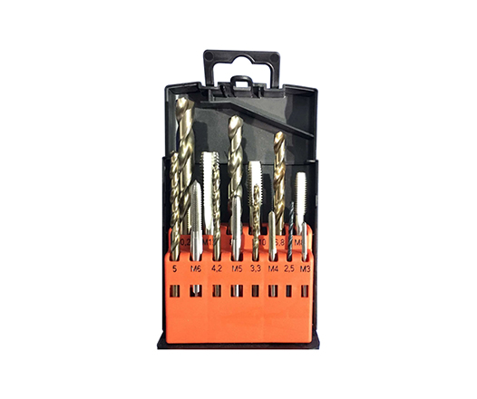 14Pcs Metric Hand Tap and Drill Bit Set for Steel Aluminium Stainless Steel Hole Thread Making in Plastic Box