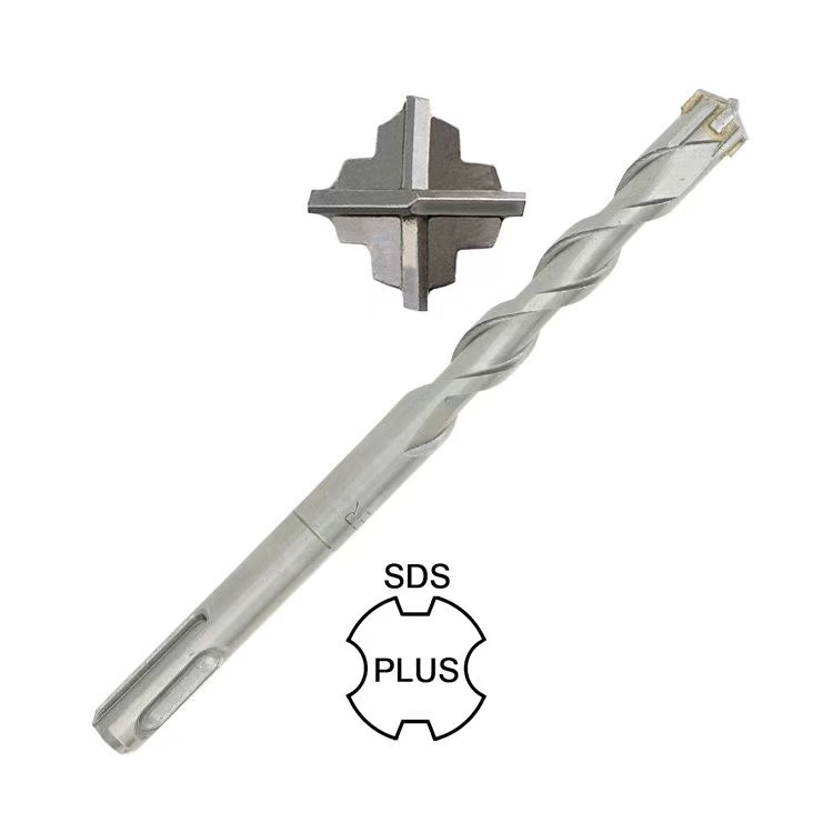 LD Carbide Cross Tip 4 Cutter U Flute SDS Plus Hammer Drill Bit for Concrete Block Brick Wall Drilling